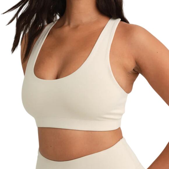 NWT MATE the Label Organic Stretch Sports Bra – Bone – Size L – Retail $58 - Picture 1 of 5